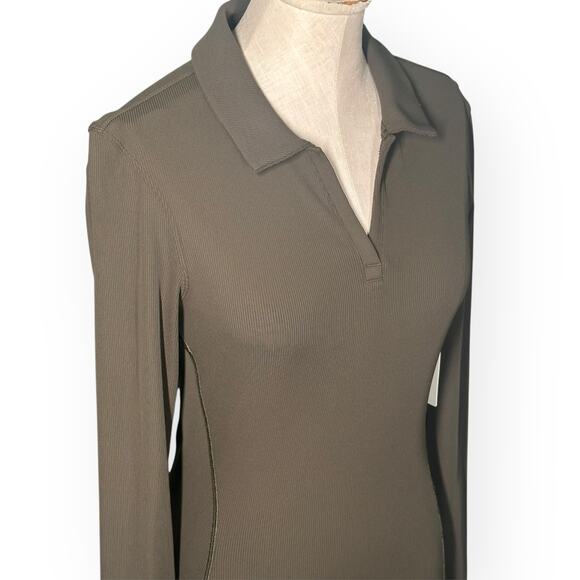 New LULULEMON Ribbed Luxtreme Polo Collared Midi Dress Athleisure Golf Brunch - Picture 5 of 12